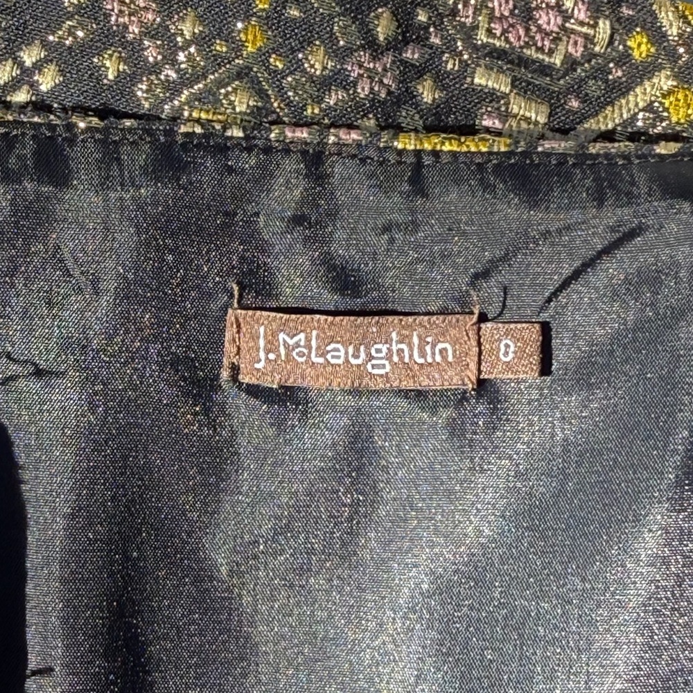 J McLaughlin metallic jacquard mini pencil skirt - size 0 - Picture 2 of 4